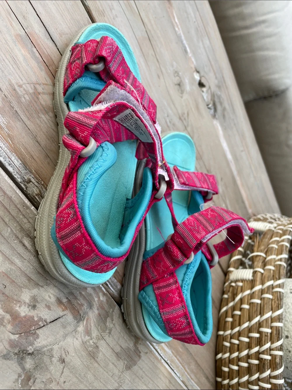 Kids Pink and Turquoise Active Sandals